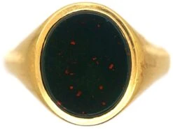18ct Gold Signet Ring Set With A Bloodstone