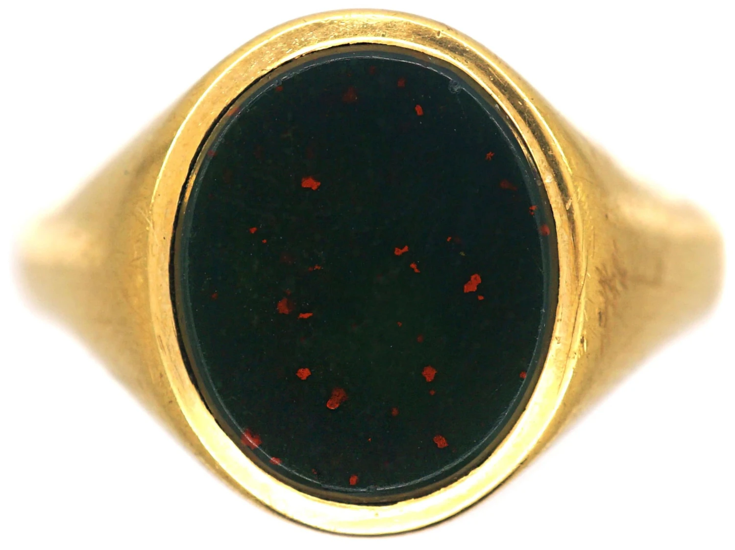 18ct Gold Signet Ring Set With A Bloodstone 3 18ct Gold Signet Ring Set With A Bloodstone
