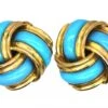 Victorian 9ct Gold Knot Earrings With Turquoise Enamel 1 Victorian 9ct Gold Knot Earrings With Turquoise Enamel -Antique Jewellery Company 2e083c9a dsc03543 scaled 1