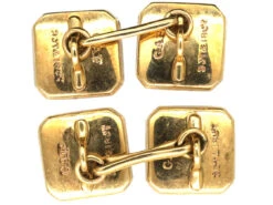 Art Deco 9ct & 18ct Gold Cufflinks Set With Mother Of Pearl & Sapphires -Antique Jewellery Company 2e1beddc dsc07334