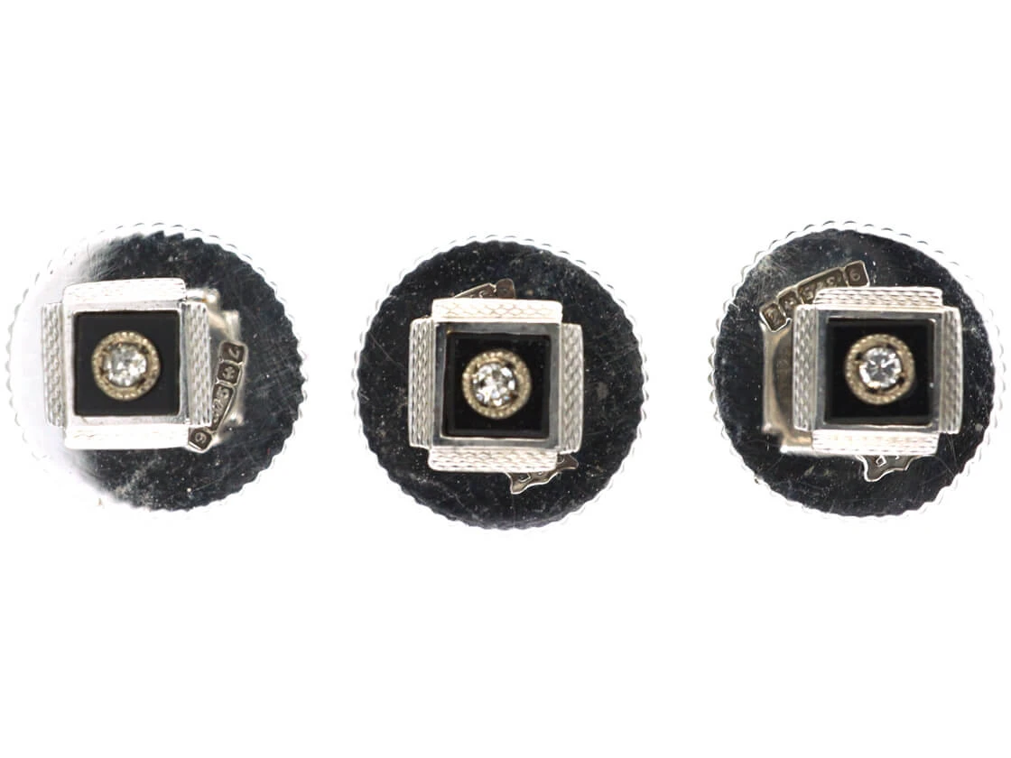 9ct White Gold & Diamond Dress Set In Original Case 9 9ct White Gold & Diamond Dress Set In Original Case - Image 7