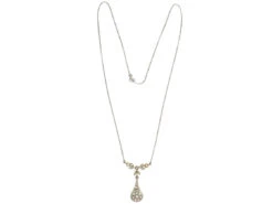 Edwardian 15ct Gold & Platinum Rose Diamond Pendant On Chain -Antique Jewellery Company 2f0596ed dsc00236