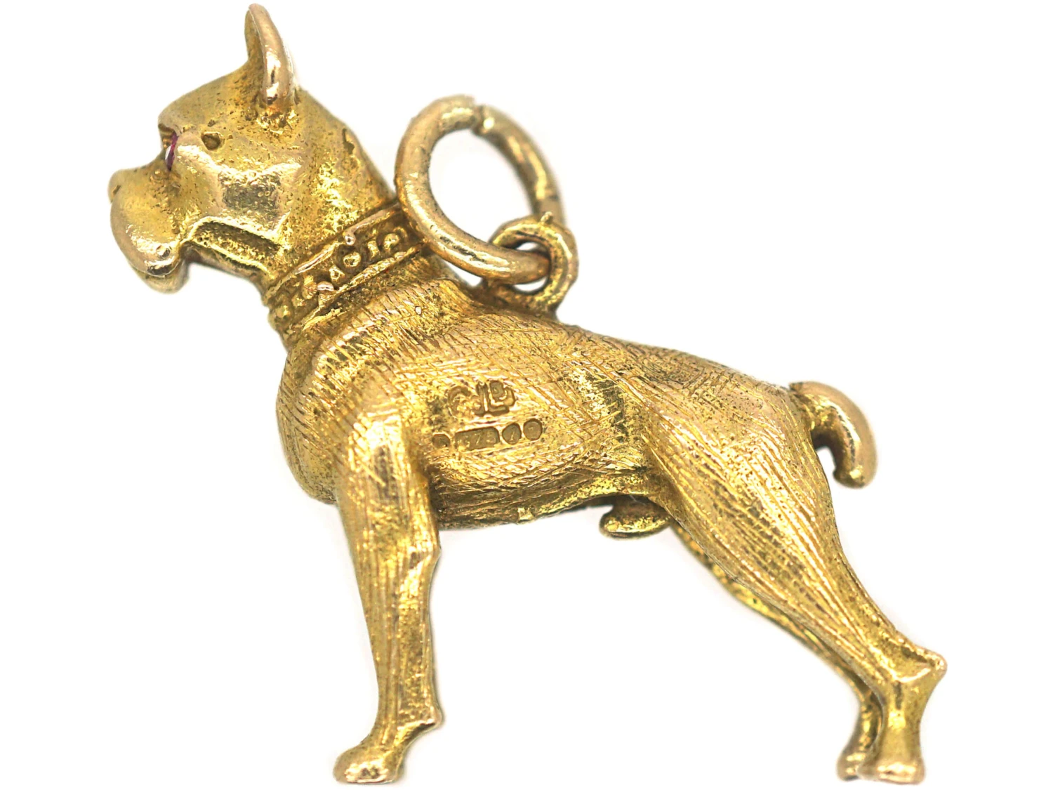 9ct Gold Bulldog Pendant With Ruby Eyes 5 9ct Gold Bulldog Pendant With Ruby Eyes - Image 3