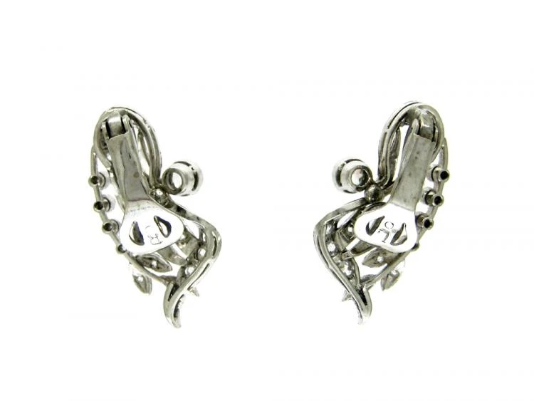 Diamond & Platinum Clip-on Earrings 4 Diamond & Platinum Clip-on Earrings - Image 2