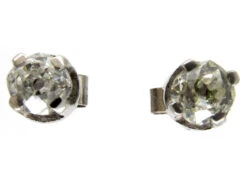 Old Mine Cut Single Stone Diamond Earrings