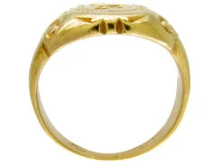 18ct Gold Signet Ring With The Motto ‘Love Serves’ -Antique Jewellery Company 30d