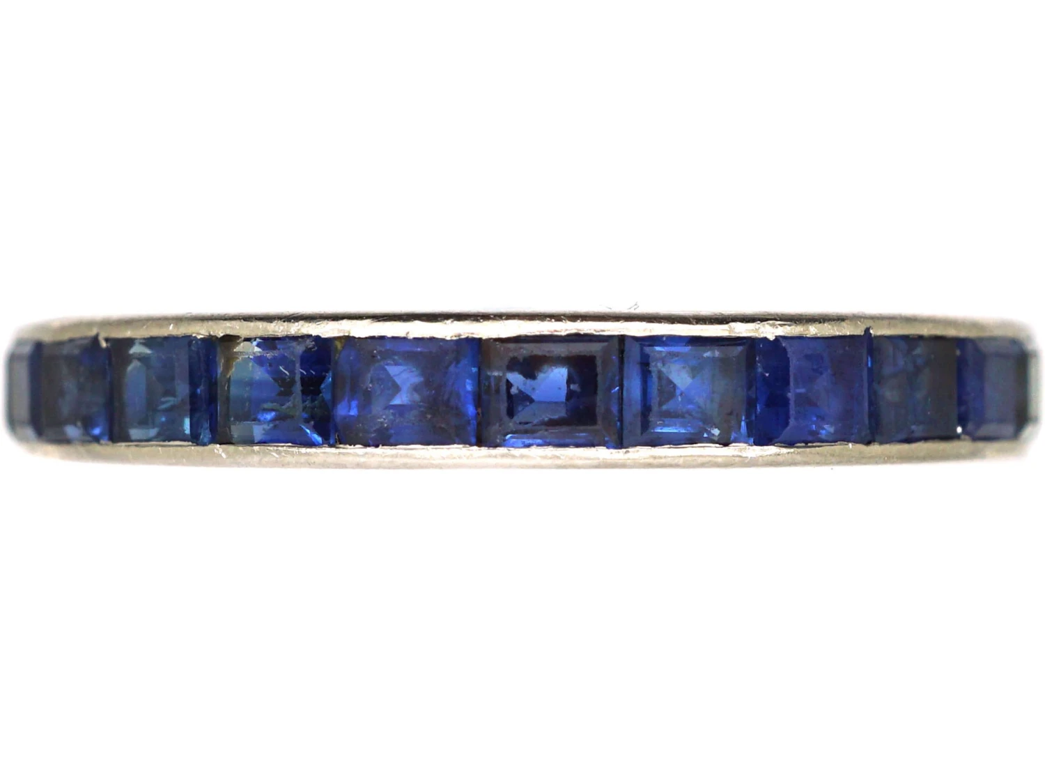 Art Deco French Platinum & Sapphire Eternity Ring 3 Art Deco French Platinum & Sapphire Eternity Ring
