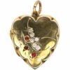 Edwardian 9ct Back & Front Heart Shaped Locket With Swallow Motif Set With Garnets & Paste 2 Edwardian 9ct Back & Front Heart Shaped Locket With Swallow Motif Set With Garnets & Paste -Antique Jewellery Company 3137da80 dsc07363 scaled 1