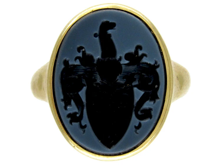 Carved Banded Sardonyx Signet Ring 3 Carved Banded Sardonyx Signet Ring