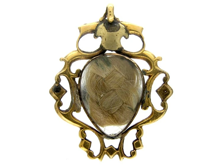 Georgian Almandine Garnet & Enamel Locket Hair Pendant 4 Georgian Almandine Garnet & Enamel Locket Hair Pendant - Image 2