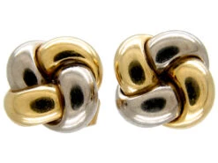18ct Two Colour Gold Knot Earrings -Antique Jewellery Company 323c 1