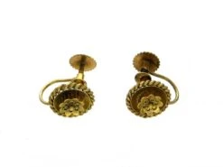 15ct Gold Etruscan Style Flower Earrings