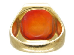 Large 18ct Gold Carnelian Signet Ring -Antique Jewellery Company 32d