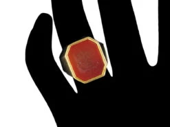 Large 18ct Gold Carnelian Signet Ring -Antique Jewellery Company 32g