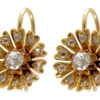 Edwardian Gold & Diamond Daisy Earrings 2 Edwardian Gold & Diamond Daisy Earrings -Antique Jewellery Company 330a