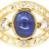 French 18ct Gold Cabochon Sapphire & Diamond Ring 2 French 18ct Gold Cabochon Sapphire & Diamond Ring -Antique Jewellery Company 334ee044 dsc06991 scaled 1