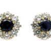 Sapphire & Diamond Cluster Earrings