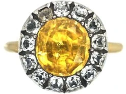 Georgian Gold, Foiled Citrine & White Topaz Cluster Ring
