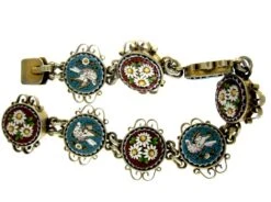 Micro Mosaic Silver Bracelet -Antique Jewellery Company 34d