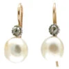 Natural Pearl & Diamond Earrings 1 Natural Pearl & Diamond Earrings -Antique Jewellery Company 350a