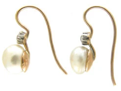 Natural Pearl & Diamond Earrings 7 Natural Pearl & Diamond Earrings -Antique Jewellery Company 350b
