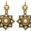 Victorian 15ct Gold Pearl & Enamel Earrings