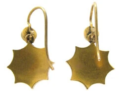 Victorian 15ct Gold Pearl & Enamel Earrings -Antique Jewellery Company 358c