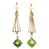 Peridot & Pearl Drop Earrings -Antique Jewellery Company 359a