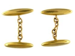 18ct Gold Plain Cuflinks