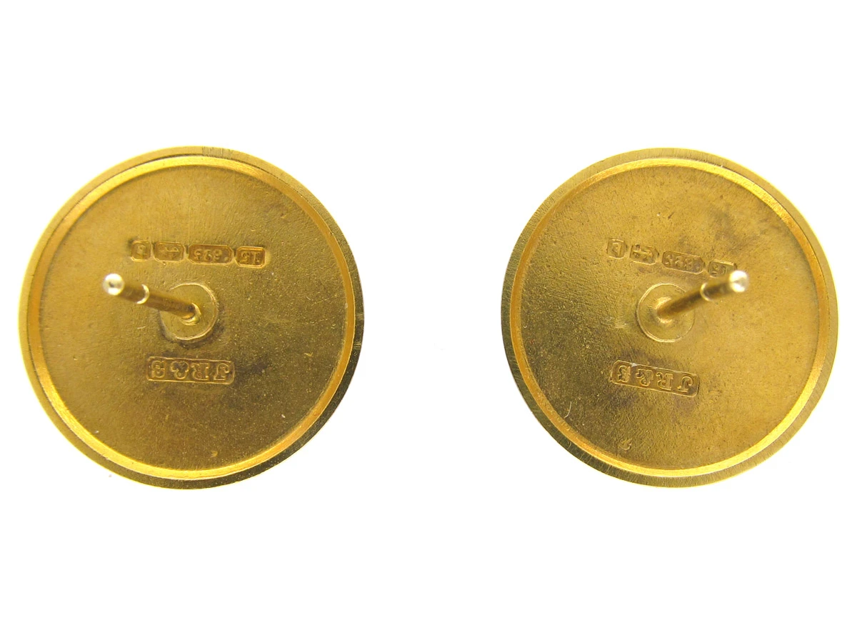 15ct Gold Disc Earrings 4 15ct Gold Disc Earrings - Image 2