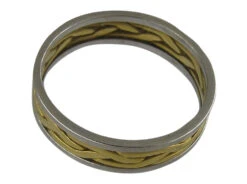 Gold & Platinum Wavy Wedding Band -Antique Jewellery Company 36 a 1