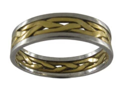 Gold & Platinum Wavy Wedding Band
