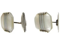 Mother Of Pearl & Silver Cufflinks