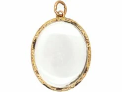 Edwardian 9ct Gold Glazed Open Locket