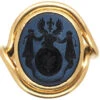 Victorian 18ct Gold Signet Ring With Onyx Intaglio Of A Crest -Antique Jewellery Company 36d842ef dsc03583