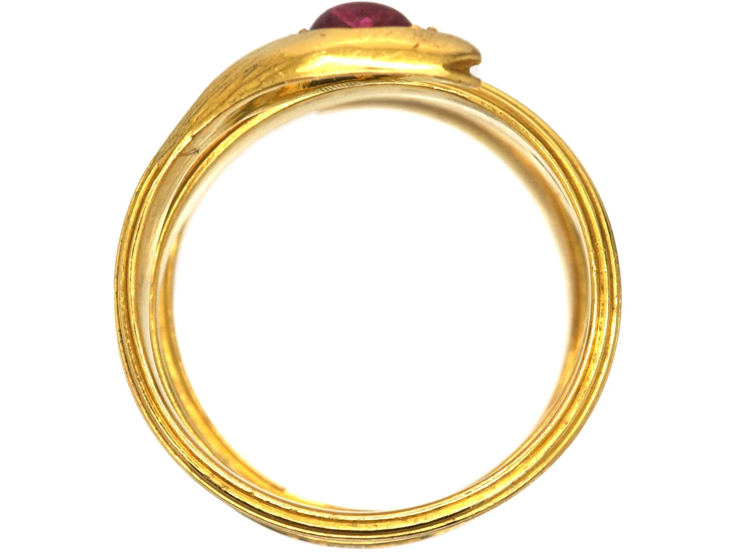 Belle Epoque 18ct Gold Wide Coily Snake Ring Set With A Ruby 4 Belle Epoque 18ct Gold Wide Coily Snake Ring Set With A Ruby - Image 2