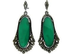 Crysophase Marcasite Art Deco Earrings