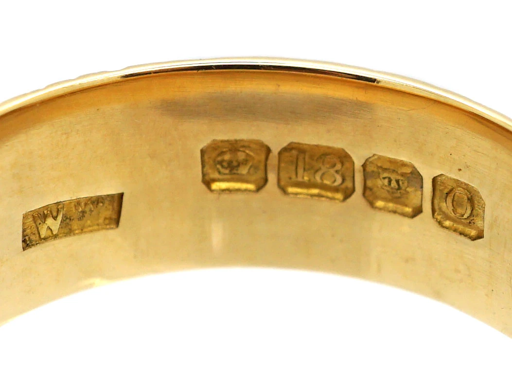 Retro 18ct Gold Wedding Ring With Orange Blossom Design 6 Retro 18ct Gold Wedding Ring With Orange Blossom Design - Image 4