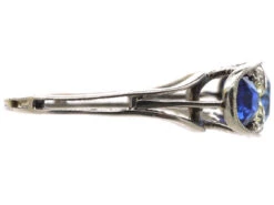 French Art Deco Platinum, Three Stone Sapphire & Diamond Ring 12 French Art Deco Platinum, Three Stone Sapphire & Diamond Ring -Antique Jewellery Company 3840b925 dsc07252