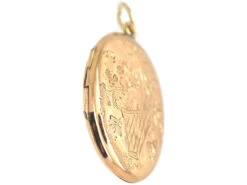Edwardian 9ct Gold Oval Locket With Flower Basket Motif -Antique Jewellery Company 384d7c15 dsc04835 scaled 1