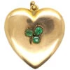 Large Edwardian 10ct Gold Heart Shaped Locket Set With Three Emeralds 1 Large Edwardian 10ct Gold Heart Shaped Locket Set With Three Emeralds -Antique Jewellery Company 387449ec dsc06131