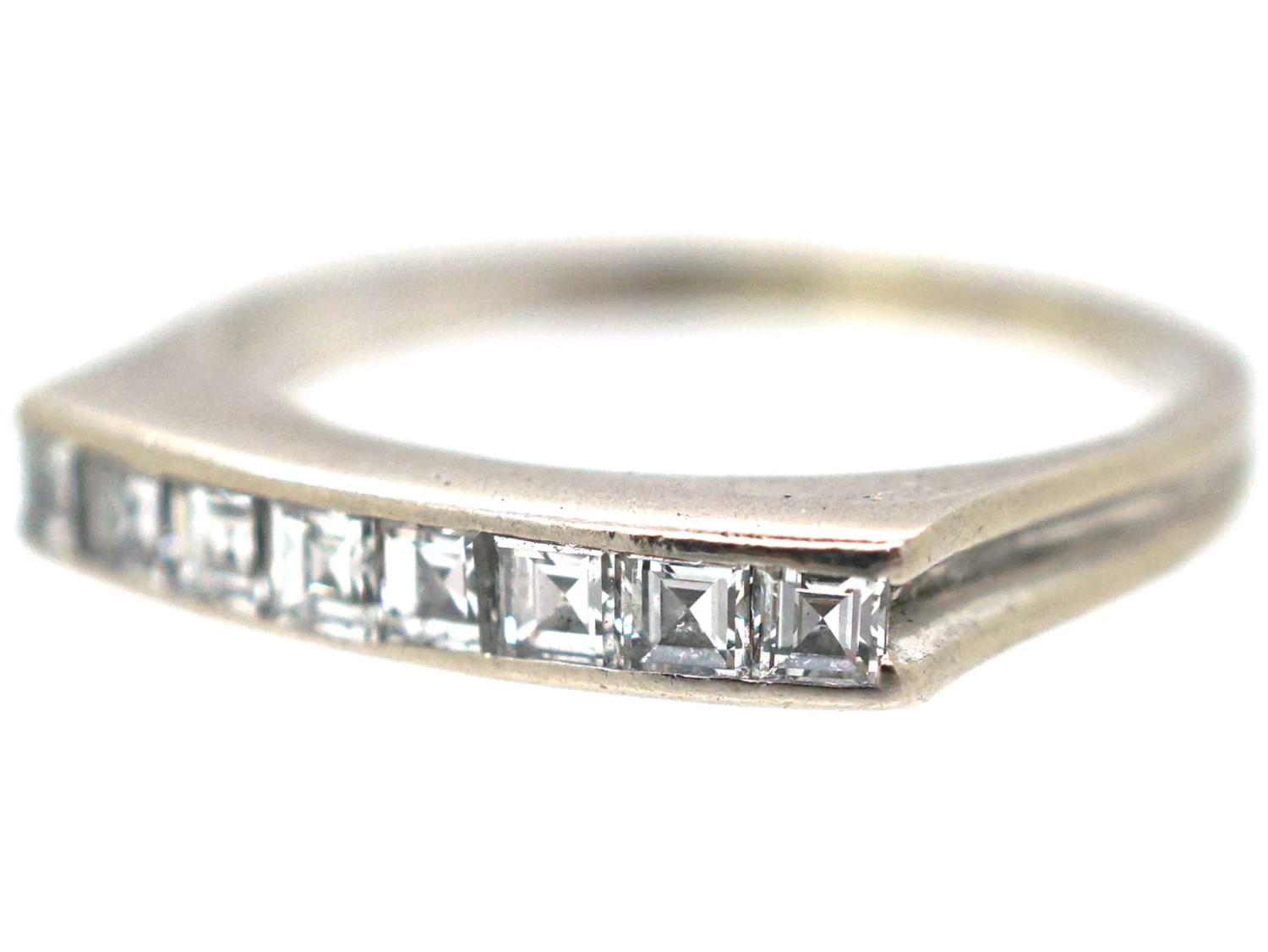 Art Deco 18ct White Gold, Diamond Half Hoop Eternity Ring 8 Art Deco 18ct White Gold, Diamond Half Hoop Eternity Ring - Image 6