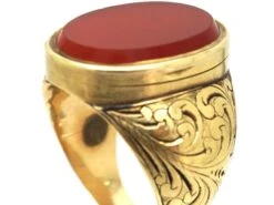 Victorian 18ct Gold Signet Ring Set With Carnelian With Secret Hinged Locket -Antique Jewellery Company 393b1f42 dsc02236 scaled 1