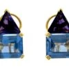 Blue Topaz & Amethyst Earrings -Antique Jewellery Company 3a1277321723 66
