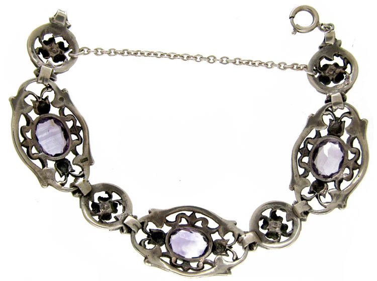 Silver & Amethyst Bracelet 4 Silver & Amethyst Bracelet - Image 2