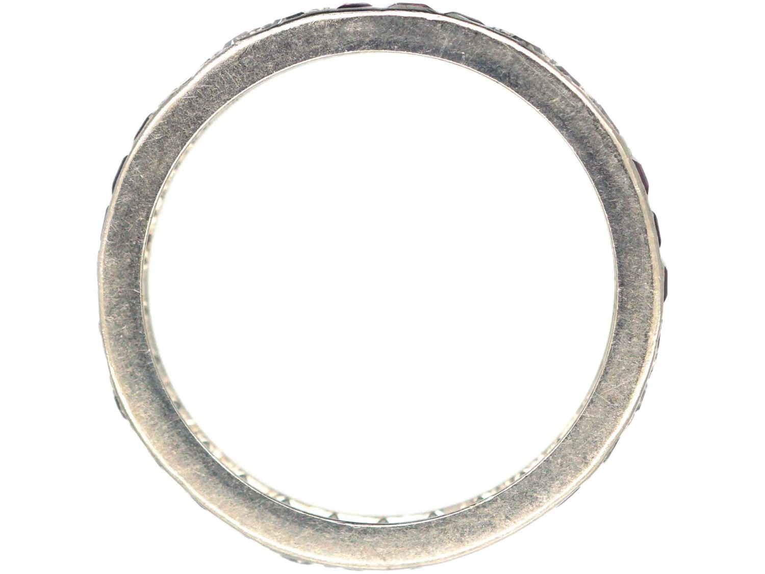 Art Deco Platinum Ruby & Diamond Narrow Eternity Ring 5 Art Deco Platinum Ruby & Diamond Narrow Eternity Ring - Image 3