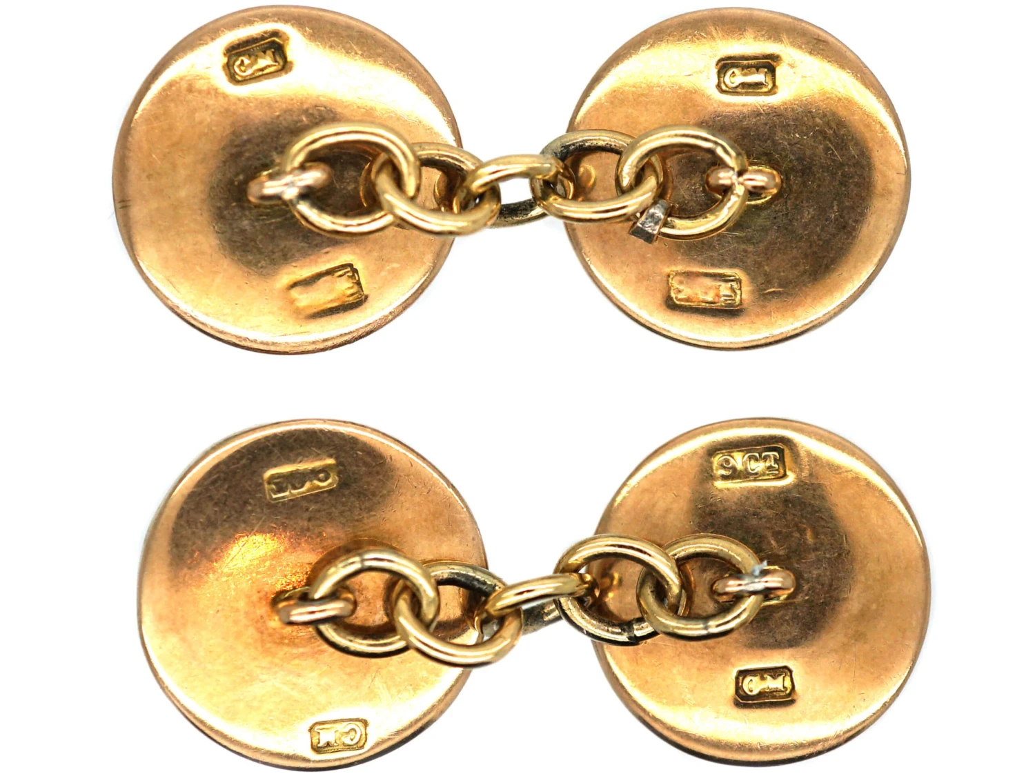 Art Nouveau 9ct Gold & Blister Pearl Cufflinks 4 Art Nouveau 9ct Gold & Blister Pearl Cufflinks - Image 2