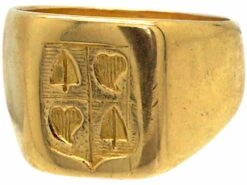 Early 20th Century Belgian 18ct Gold Signet Ring With Intaglio Of Weeping Hearts & Spades -Antique Jewellery Company 3ae2b4cb dsc07821 scaled 1