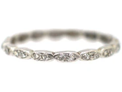 Art Deco Narrow Platinum & Diamond Eternity Ring 9 Art Deco Narrow Platinum & Diamond Eternity Ring -Antique Jewellery Company 3ae53f70 dsc07043 scaled 1