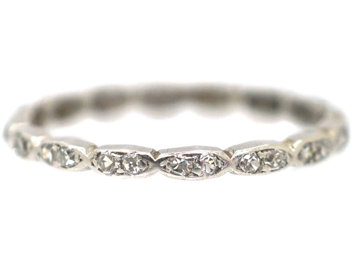 Art Deco Narrow Platinum & Diamond Eternity Ring 6 Art Deco Narrow Platinum & Diamond Eternity Ring - Image 4